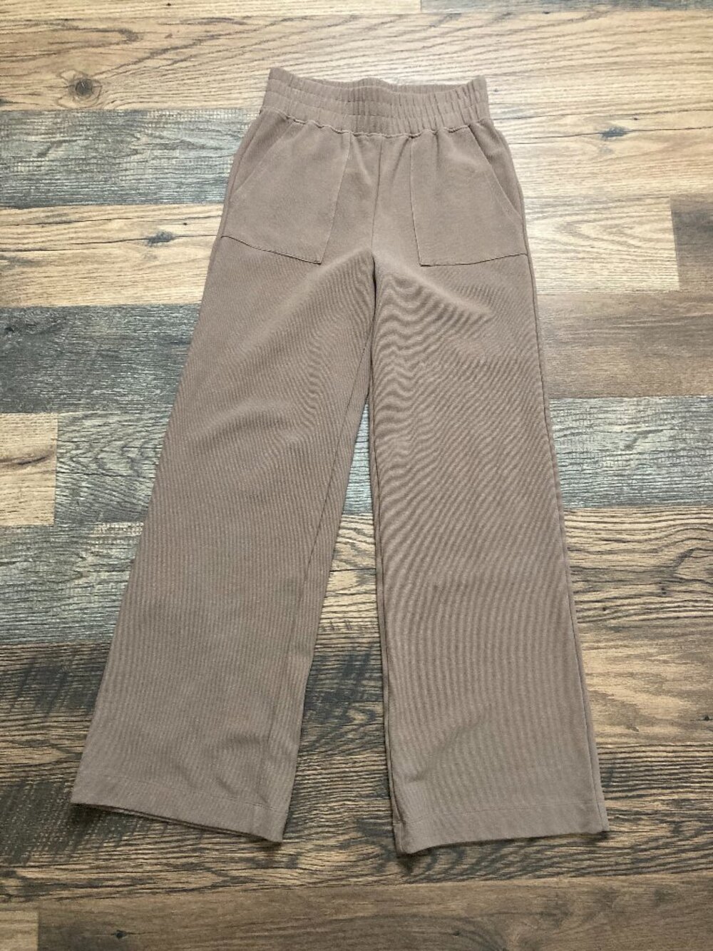 Three Dots Women’s Small Brown Wide Leg Pull On Pants Stretch Rayon Cotton